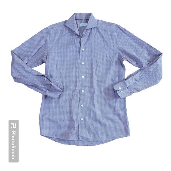 Etro Milano Men's Plaid Dress Shirt Slim Fit Size 41 - Picture 1 of 5